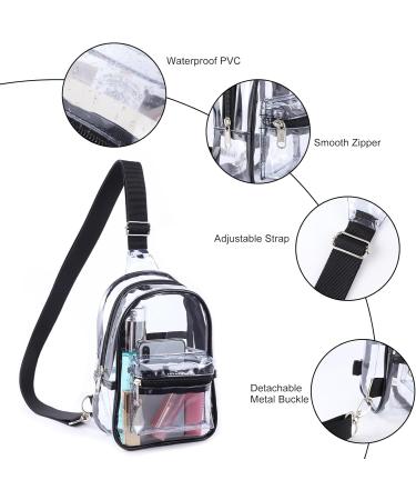 Small Transparent Shoulder Bag for Women | Stadium Approved Crossbody Bags for Concerts Festivals & Travel - Black - Buy Online on GoSupps.com