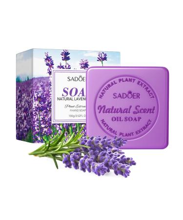 Zimoer Lavender Soap Natural Soap with Essential Oils 2 Pcs Moisturizing Hand Soap Solid Soap 100g for Hair Face Body Handmade Soap for Bathroom Wash