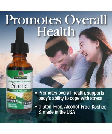 Nature's Answer Suma Root Extract - Brazilian Ginseng | Gluten-Free, Alcohol-Free, Kosher | 1oz for Overall Health & Well-Being - Buy Online on GoSupps.com