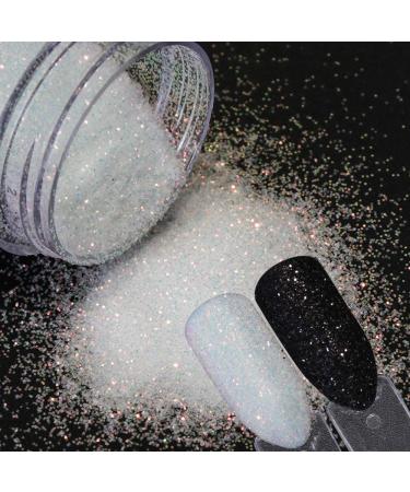 0.2mm Shimmer White Rainbow Nail Glitter - Holographic Sugar Coating Effect Powder for Nail Art - Buy Online on GoSupps.com