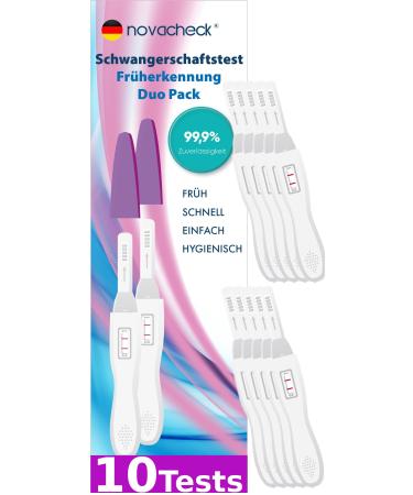NOVACHECK Pregnancy Test Early Test Set of 10 99.9% Reliability from the first day of missed period