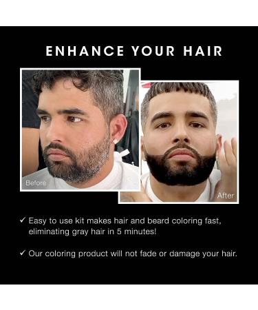 Pacinos Hair & Beard Color Kit (Dark Brown) - Men's Hair Color - Eliminates Grays in 5 Minutes - Buy Online on GoSupps.com