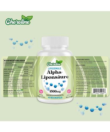 Cheroline Liposomal Alpha Lipoic Acid 1500 mg Soft Capsules | ALA Supplement with Acetyl-L-Carnitine 900 mg Ubiquinol 100 mg & Vitamin E 15 mg for High-Dose Energy Support | 240 Capsules (60 ct x 4 Pack) - International Shipping Available - Buy Online on GoSupps.com