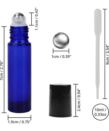 Belle Vous Cobalt Blue Roll-On Glass Bottles (10ml) - 24 Pack Essential Oil Set with Stainless Steel Roller Balls for Aromatherapy & DIY Rollers - Perfect for International Shipping - Buy Online on GoSupps.com