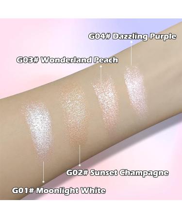 Erinde Pearl White Shimmer Glitter Highlighter - Silver Face Illuminator | G01 Moonlight White - Buy Online on GoSupps.com