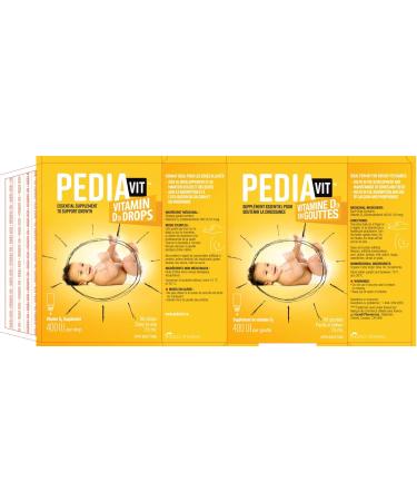 PediaVit Liquid Vitamin D3 400IU 60 Drops 2.5mL - Buy Online on GoSupps.com