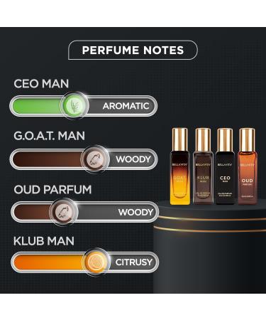 Bella Vita Luxury Man Perfume Gift Set 4 x 20 ml for Men with KLUB OUD CEO G.O.A.T Perfume | Woody Citrusy Long Lasting EDP Fragrance Scent - Buy Online on GoSupps.com