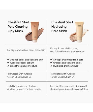 Hanyul Chestnut Shell Pore Clearing Clay Mask - Wash Off Mask for Oily Skin Mud & BHA for Pore Care - 3.39 fl.oz | International Shipping Available - Buy Online on GoSupps.com