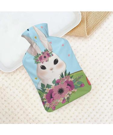 Rabbit Hot Water Bottle with Plush Cover | Cozy Hand Warmer for Adults & Kids | 26.5x15.3cm - International Shipping Available - Buy Online on GoSupps.com