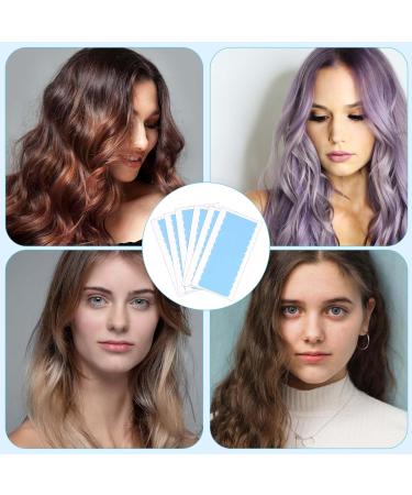 Mozeat Lens 240 Pcs Hair Extension Replacement Tape Strips - Adhesive Wig Band Tabs (4 x 0.8cm) - Blue Striking Real Hair Extension Tape - Buy Online on GoSupps.com
