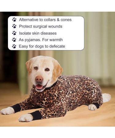 AXCIMOND Dog Recovery Suit for Dogs - Post-Op Wound Protection - Long-Sleeved Castration Body Suit for Males & Females - 3XL Leopard Design - Buy Online on GoSupps.com