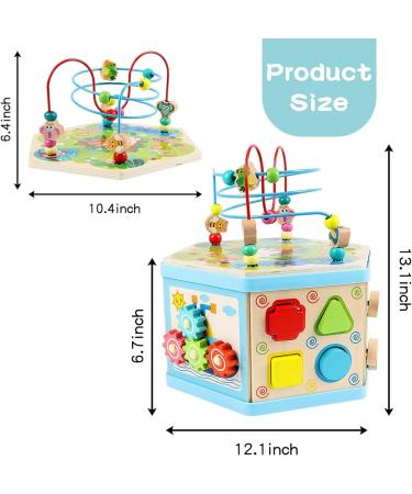 Jacootoys 7-in-1 Wooden Activity Cube - Motor Skills Development & Educational Toy for Babies & Young Girls - Buy Online on GoSupps.com