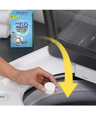 6-Pack White Washing Machine Cleaner Tablets for Front Load & Top Load Washers - HE Safe, Septic Tank Friendly - Buy Online on GoSupps.com