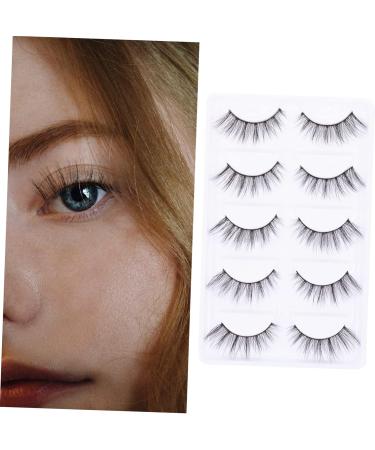 LALAFINA 5 Pairs False Eyelashes Eyelash Artificial Eyelashes Handmade Eyelashes Elf Eyelashes Glue False Lashes Wispy Eyelashes Faux Dramatic Eyelashes Artificial Fiber Cross 3d - Buy Online on GoSupps.com