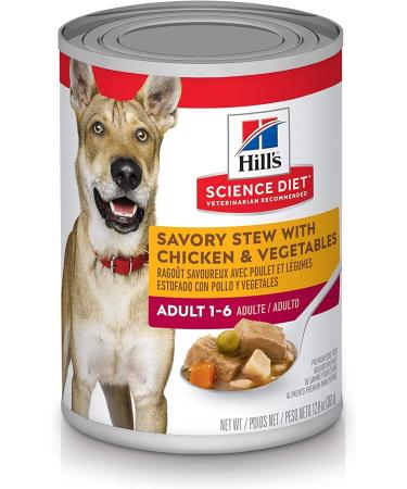 Hill's Science Diet Adult and Senior 7+ Canned Dog Food Savory Stew Bundle (Chicken & Beef) | 12.8 oz 24 Cans - Buy Online on GoSupps.com