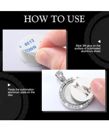 Fumete 24-Piece Sublimation Rhinestone Bezel Set with Chains and Discs - DIY Pendant Charms in White - Buy Online on GoSupps.com