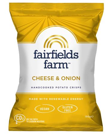 Fairfields Farm Crisps Cheese & Onion Hand Cooked Potato Crisps 150g | Pack of 5