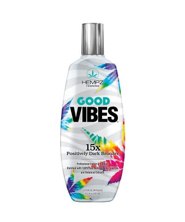 HEMPZ Good Vibes 15X Positively Dark Bronzer - Herbal Moisturizing Self Tanning Lotion for Tanning Beds, Beach, Sun 8.5 Fl OZ