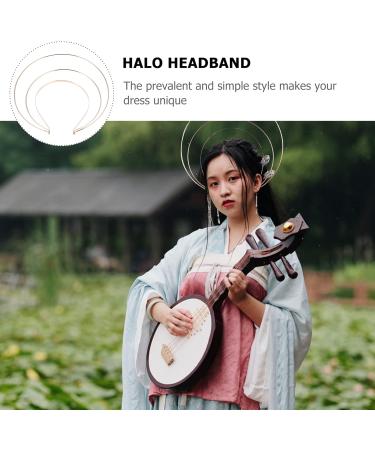 SOLUSTRE Angel Halo Headband Gold Celestial Crown Headpiece Goddess Graceful Tiara Hair Hoop Good for Women Bridal Wedding Cosplay Halloween Party Use - Buy Online on GoSupps.com