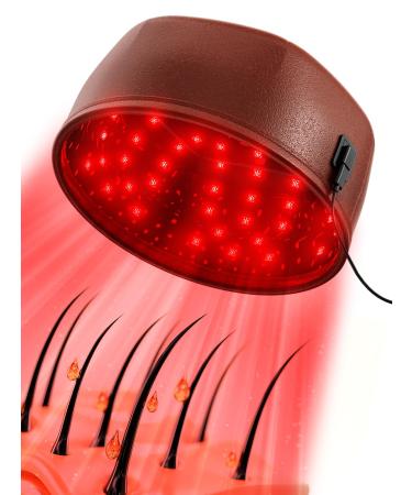 Casque de Repousse Laser Casque de luminoth rapie Rouge pour la Repousse des Cheveux et la Stimulation de la Croissance des follicules pileux Traitement Contre la Perte de cheve Brown