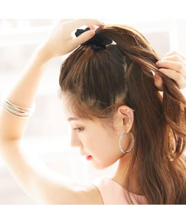 CHEERYMAGIC Satin Hair Scrunchies Set Elastic Hidden Pocket Hair Ties Hair Bands for Women Girls Gift Hair Accessories A9LLDCFQ (Black & White) - Buy Online on GoSupps.com