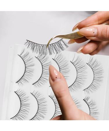 OSALADI 5 Pairs Short False Eyelashes Natural Mascara Makeup Mascara Eye Mascara Eye Lashes Glue Cosmetic 3d - Buy Online on GoSupps.com