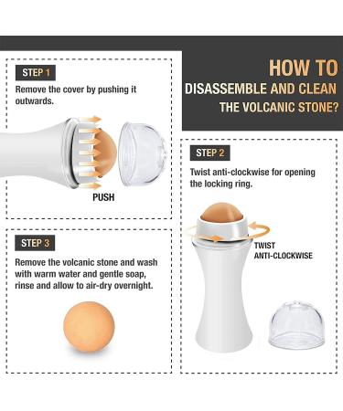 Oil Absorbing Volcanic Roller with Replaceable Ball | Portable Oil Control | Instant Shine Removal | Reusable (White) - Buy Online on GoSupps.com