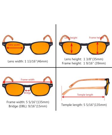 Eyekepper Blue Light Blocking Readers 5 Pack Bamboo Wood Design Orange Tinted Lenses +1.50 Strength - Buy Online on GoSupps.com