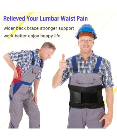 Lumbar Back Support Belt for Lower Back Pain Relief - Waist Trainer for Men and Women - Sciatica & Herniated Disc Support - Black Plus Size Belt 5XL (55-65 Inch) - Buy Online on GoSupps.com