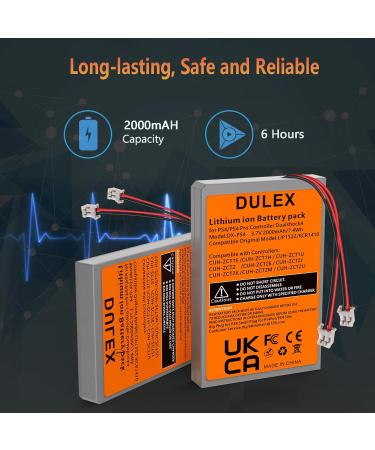 DULEX 3.7V 2000mAh Replacement Battery for PS4 Dualshock 4 Controller | Big & Small Plug | International Shipping Available - Buy Online on GoSupps.com