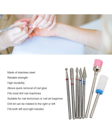 Nail Drill Bits Set 7pcs Nail Grinding Head Drill Bits with Storage Box Manicure Pedicure Bits Tools for Remove Acrylic Gel Nails Cuticle Polishing - Buy Online on GoSupps.com