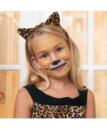 12 Sheet Cheetah Temporary Tattoo Set - Gold Leopard Print Face Stickers for Women's Accessories & D cor - Buy Online on GoSupps.com