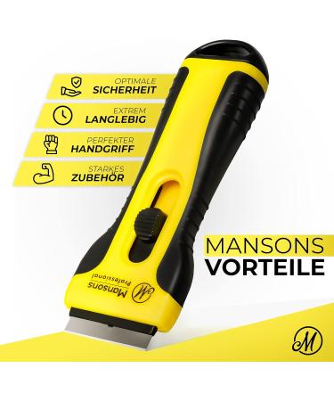 Manson's Professional Ceranium Field Scraper - Reliable Kitchen & Household Tool with Soft Touch Handle - 6-Part Replacement Blades Set - International Shipping Available - Buy Online on GoSupps.com