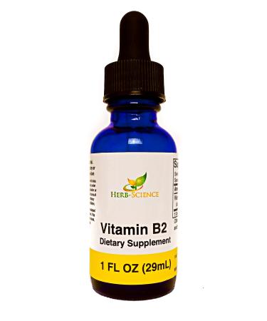 Herb-Science Vitamin B2 Supplement - Riboflavin Drops Liquid Extract - for Headache Relief, Natural Energy - Support for Hair, Skin, Nail Health,Collagen Production - Non-Alcoholic - 1 Fl.oz. 1 Fl Oz (Pack of 1)