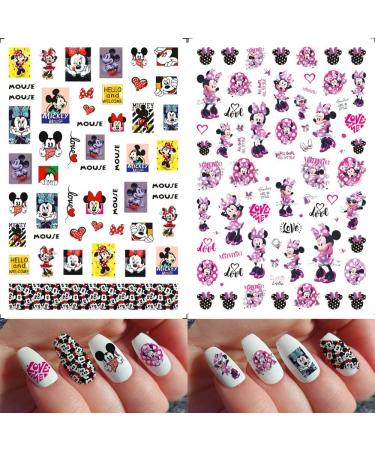 Mickey Mouse Nail Art Stickers - Adorable Cartoon Decals for Women, Girls, Kids - 6 Sheets (480+ Decals) - Self-Adhesive Design for Cute Kawaii Nails - A72 - Buy Online on GoSupps.com