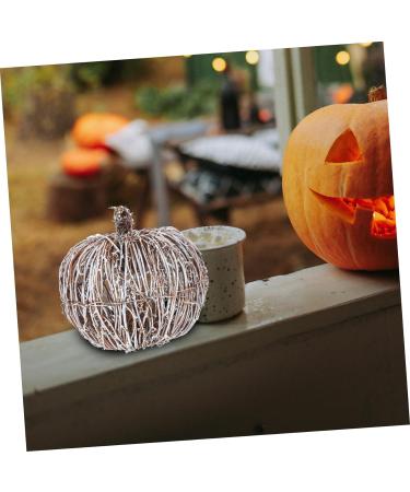 Alipis 1pc Rattan Pumpkin Rustic Rattan Ornament Halloween Pumpkin Decoration Fall Pumpkin Wrapped Pumpkin Fabric Pumpkin Decoration Festival Scene Decor Halloween Decor Mini White Wreath White 20x19cm - Buy Online on GoSupps.com