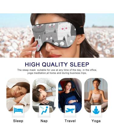 Haskirky Light Blocking Eye Mask - Adjustable Unisex Travel Mask for Deep Sleep, Yoga, and Meditation - Breathable & Comfortable - Cat Grey - Buy Online on GoSupps.com
