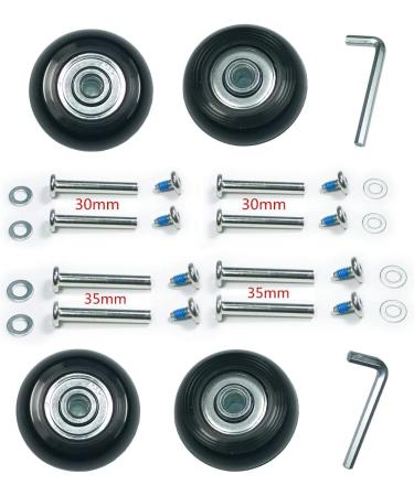 F-ber Luggage Suitcase Wheels Replacement Kit - Set of 4 Outdoor Skate Wheels with Bearings - OD 40/43/45/50/60mm - 6mm Axles - 30mm&35mm Axle Length - Buy Online on GoSupps.com