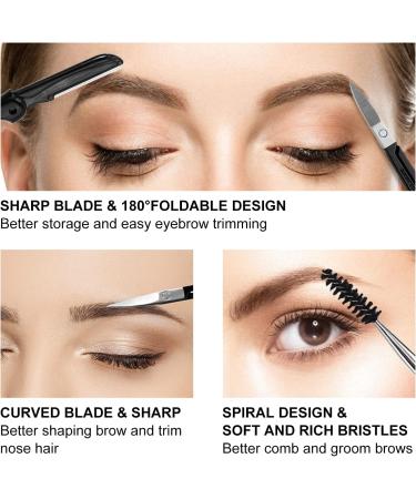 SetSail 7-Pack Precision Stainless Steel Tweezers for Women - Professional Eyebrow Kit with Case for Shaping and Hair Removal - Black - Buy Online on GoSupps.com