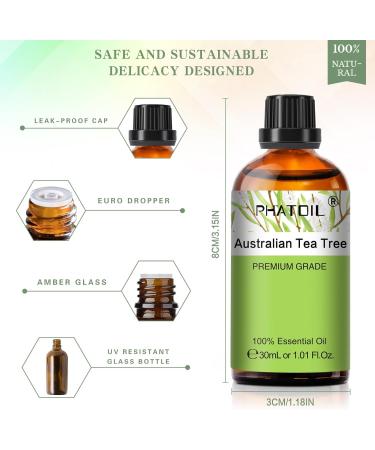 PHATOIL Australian Tea Tree Essential Oil 30ML - Premium Grade Pure Oil for Diffusers - Aromatherapy, Humidifier, Candle Making - 1 Pack - Buy Online on GoSupps.com