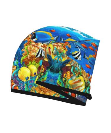 Ocean Tropical Fish Coral Velvet Hair Cap - Perfect for Home Travel Pool Parties & Beaches | SamLng - Buy Online on GoSupps.com