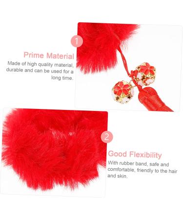 FOMIYES 2 Pairs New Year Headdress Ribbon Bands Wedding Xmas Hair Bobbles Ponytail Ties Bows Rubber Yoga Twist Hair Clip Holder Spring Festival Headdress Hairpin Polyester Tassel Child - Buy Online on GoSupps.com