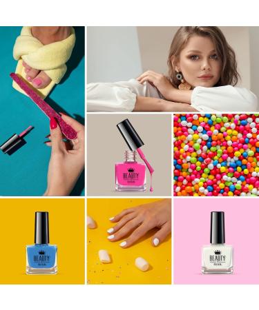 Set of 6 Nail Polishes - 10ml Each Bright Shades in a Stylish Box for Trendy Looks by Beauty4Britain - Buy Online on GoSupps.com