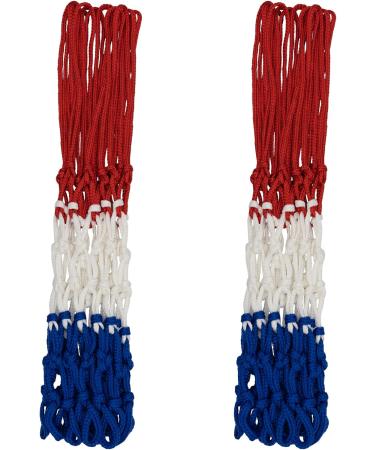 Sanung All-Weather Tri-Color Basketball Hoop Net - 2 Pack | 12 Loop Standard Competition Training Net Replacement for Indoor/Outdoor Use - Buy Online on GoSupps.com