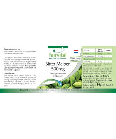 Fairvital Bitter Melon 500mg with Chromium - Vegan - High Dosage - 120 Capsules - Buy Online on GoSupps.com
