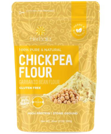 Chickpea Flour 2lbs / 32oz, Stone Ground Chickpea / Garbanzo bean Flour, Batch Tested Gluten Free, Non-GMO, Vegan.