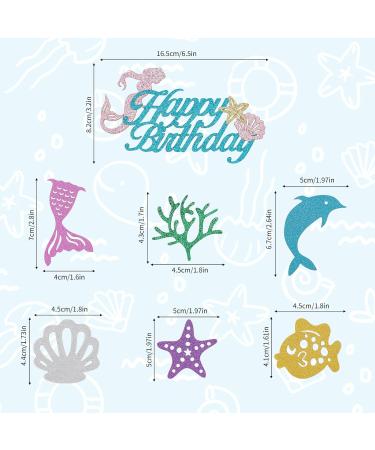 NICENEEDED 31 Pcs Ocean Sea Animals Cupcake Toppers Whale Octopus Fish Cupcake Picks Mermaid Happy Birthday Cake Toppers for Ocean Animals Theme Baby Shower Birthday Cake Decor Supplies - Buy Online on GoSupps.com