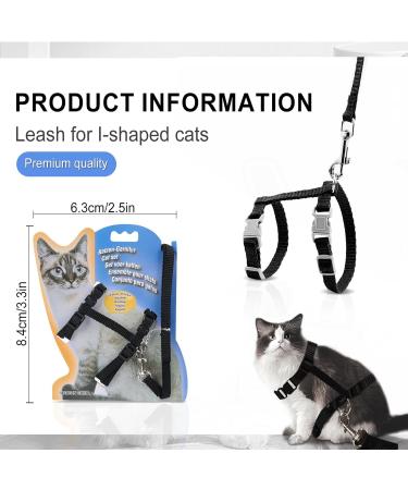 Adjustable Cat Leash & Dishes Set | Safe Harness for Kittens Puppies & Rabbits - 120cm Nylon Breakout Vest - Buy Online on GoSupps.com