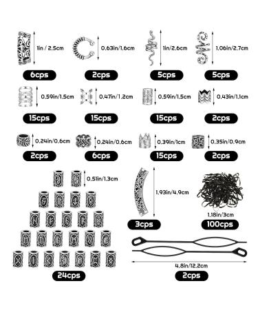 Camp Trip 219 Pieces Dreadlocks Jewelry Set | Nordic Hair Pearls & Beard Accessories | Viking Hair Pearls with Jewelry Box - Buy Online on GoSupps.com