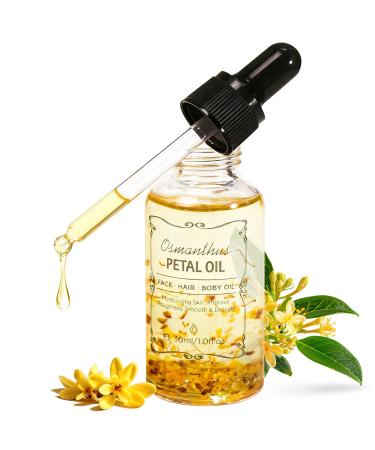 Osmanthus Essential Oil with Flower Petal Sunflower Seed Olive Fruit Natural Massage Oils for Nails Hair Body Face Moisturizing Skincare Oil Serum Dry Hair Strengthening Treatment All Types 30ml Osmanthus 1 Fl Oz (Pack